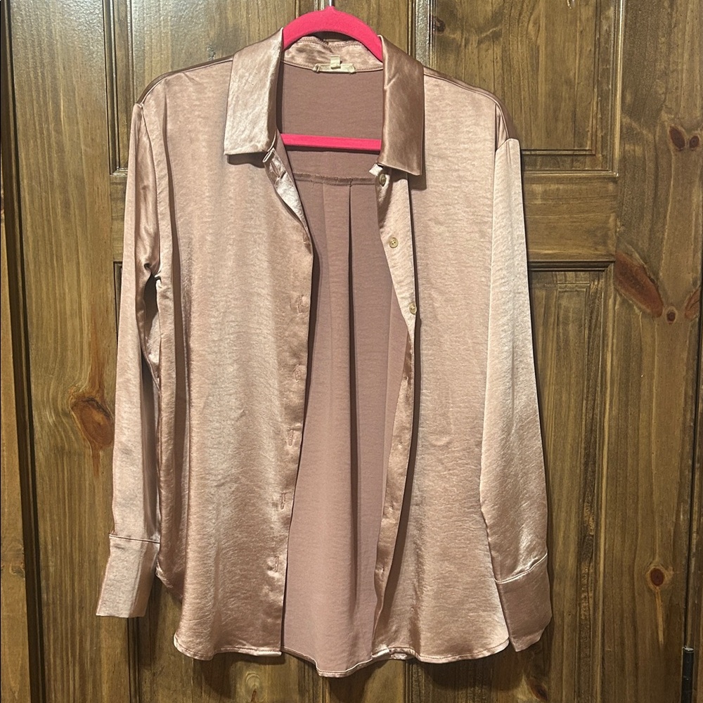 Satin button up.
